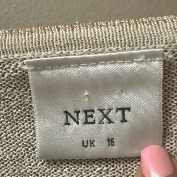 NEXT 90’s vintage shimmering Beige Knit Top - Picture 2 of 7